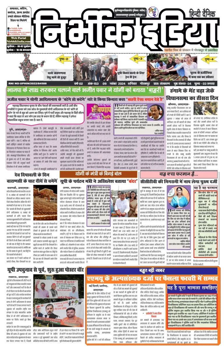 Nirbhik India Gorakhpur Newspaper