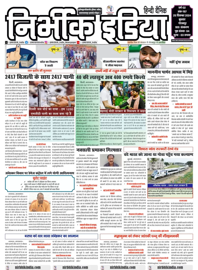 Nirbhik India Gorakhpur Newspaper