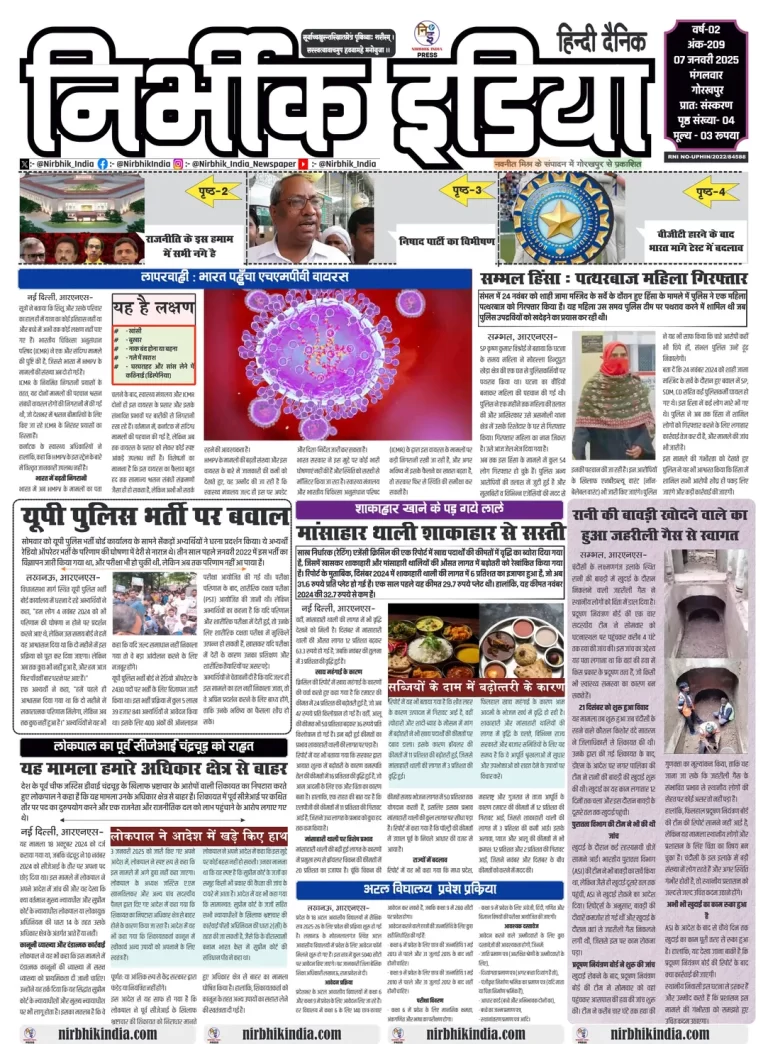 Nirbhik India Gorakhpur Newspaper