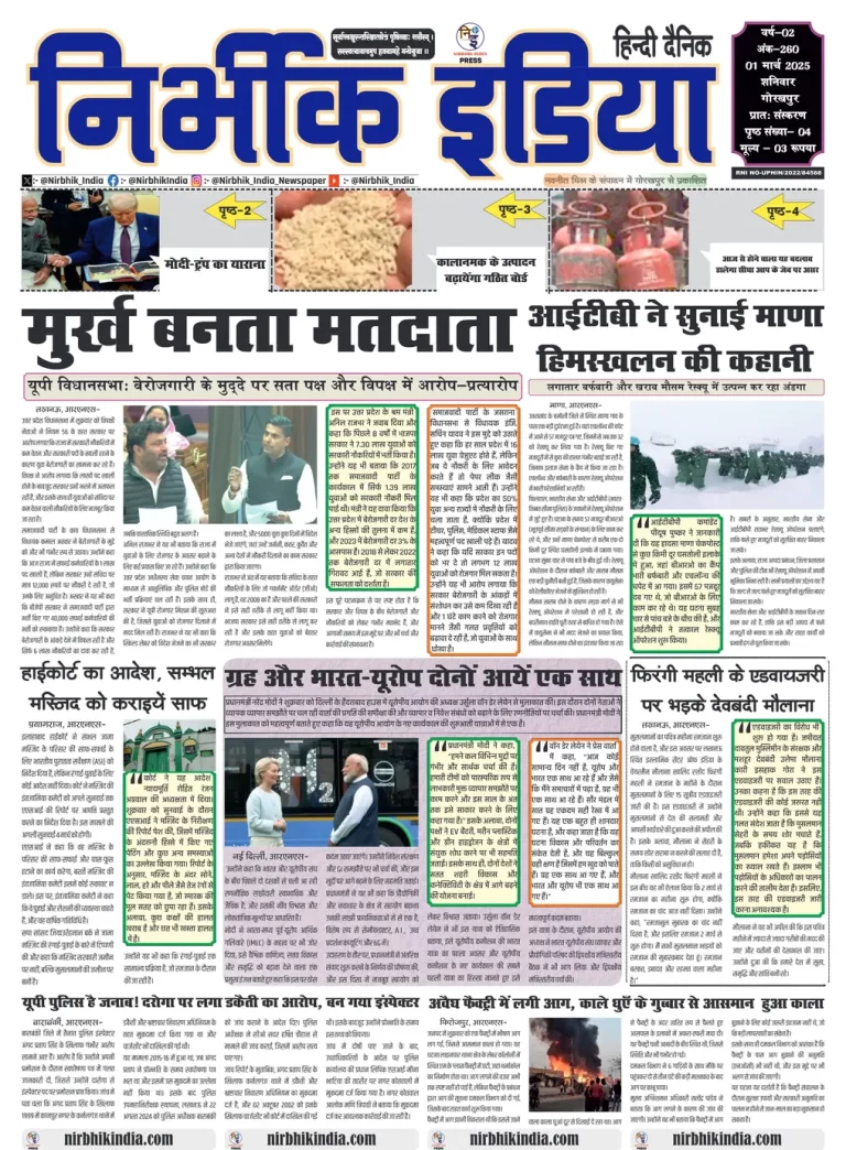 Nirbhik India Gorakhpur Newspaper