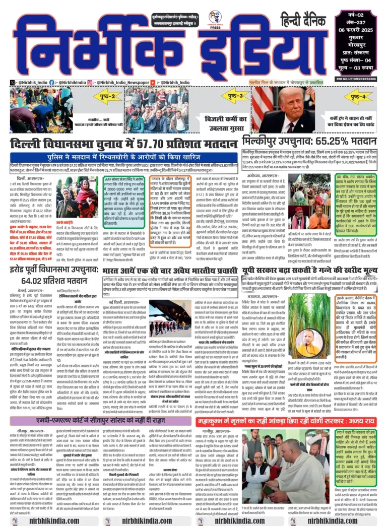 Nirbhik India Gorakhpur Newspaper