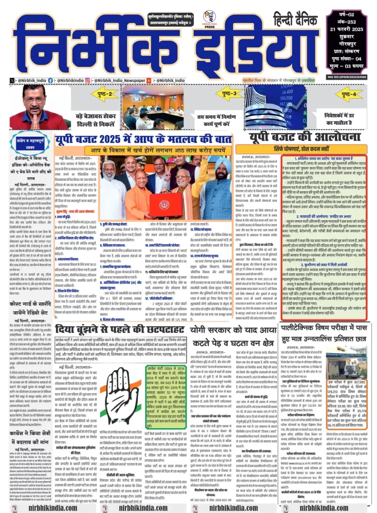 Nirbhik India Gorakhpur Newspaper