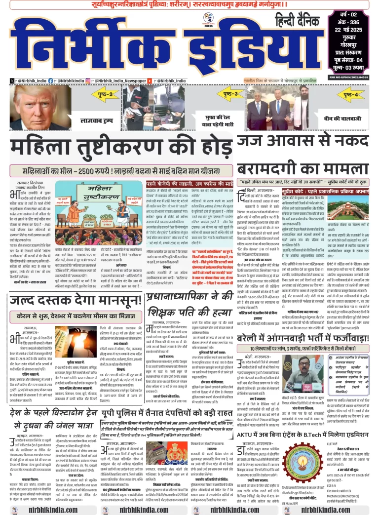 Nirbhik india Gorakhpur Hindi danik