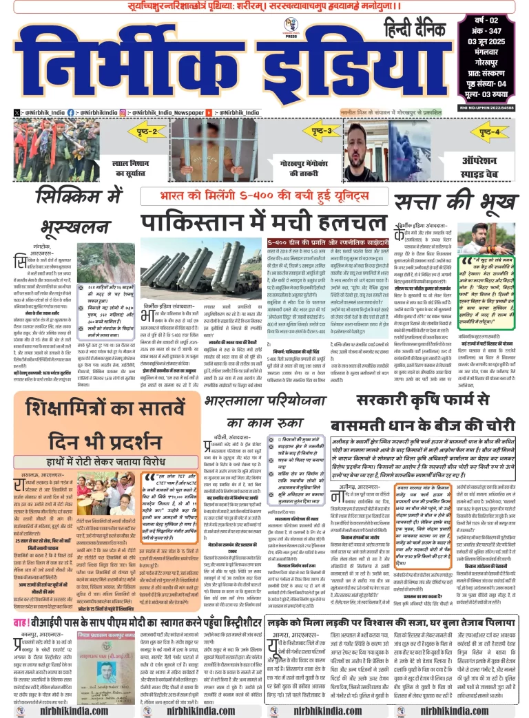 Nirbhik india Gorakhpur Hindi danik