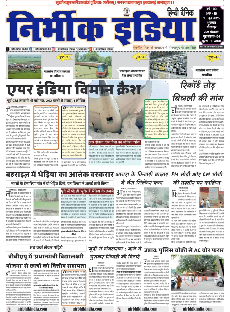Nirbhik india Gorakhpur Hindi Danik