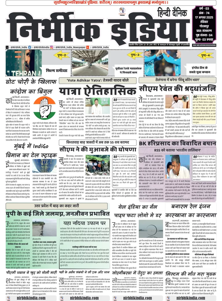 Nirbhik india Gorakhpur Hindi Danik