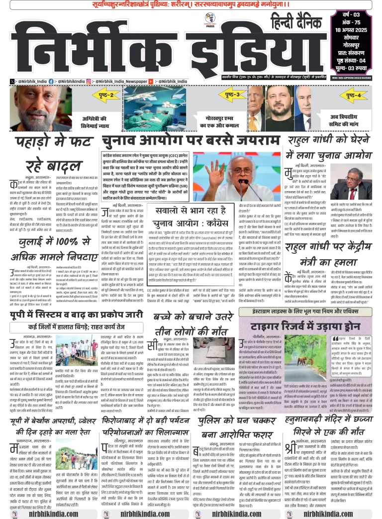 Nirbhik india Gorakhpur Hindi Danik