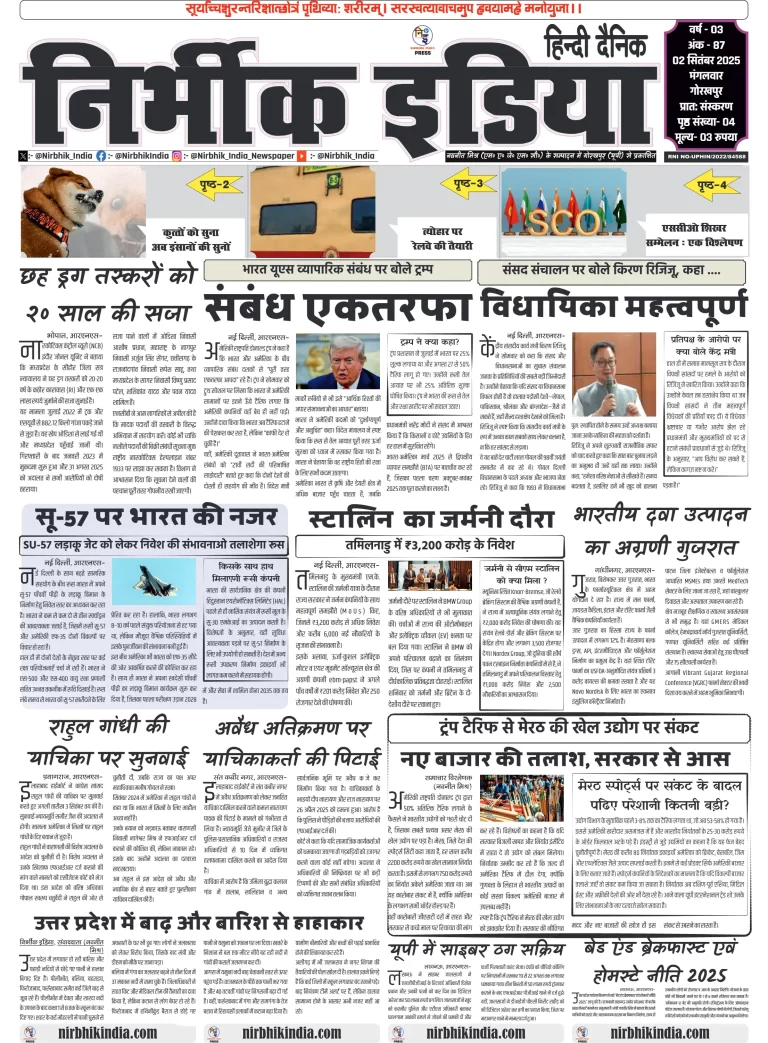 Nirbhik india Gorakhpur Hindi Danik