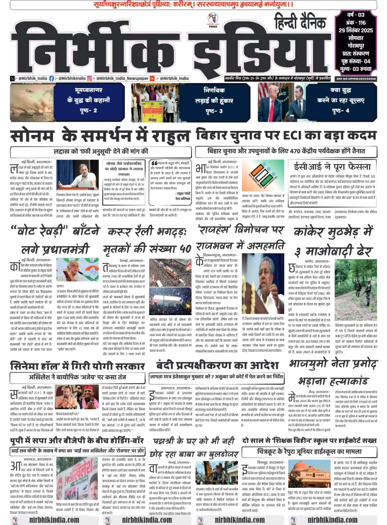 Nirbhik india Gorakhpur Hindi Danik
