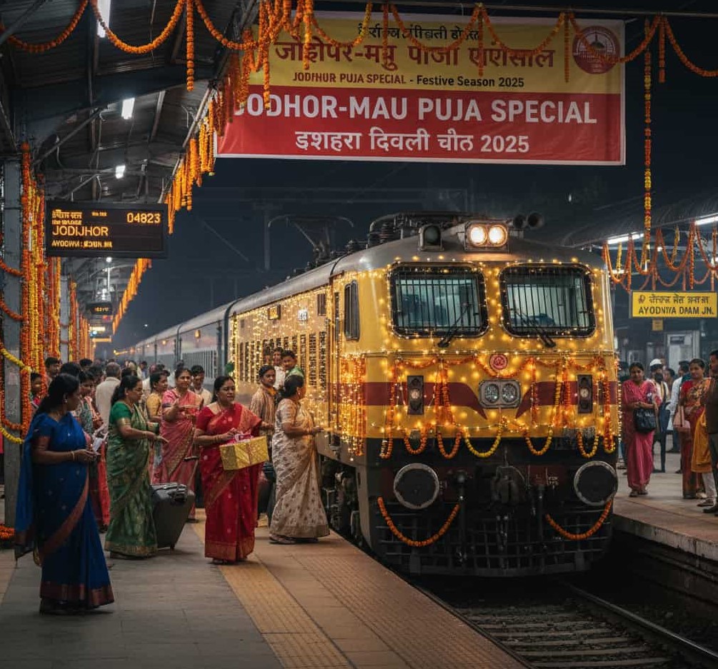 जोधपुर-मऊ पूजा स्पेशल (Jodhpur-Mau Puja Special) ट्रेन को मंजूरी जोधपुर-मऊ पूजा स्पेशल (Jodhpur-Mau Puja Special) : लंबा सफर, आरामदायक यात्रा