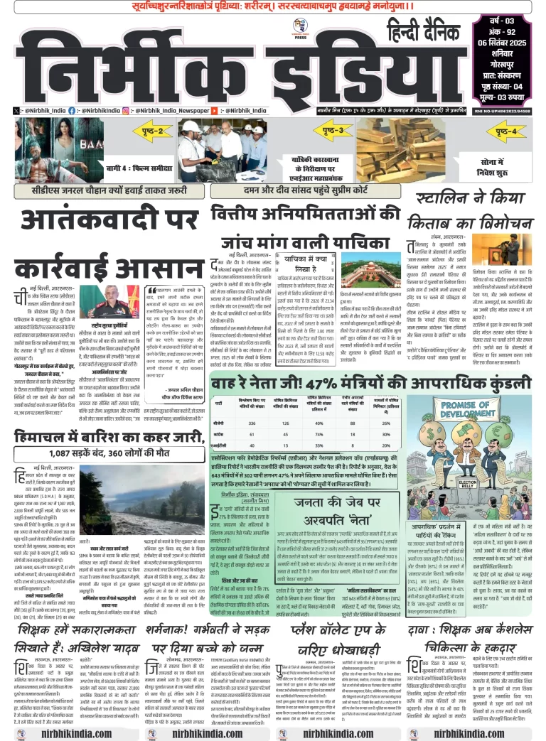 Nirbhik india Gorakhpur Hindi Danik