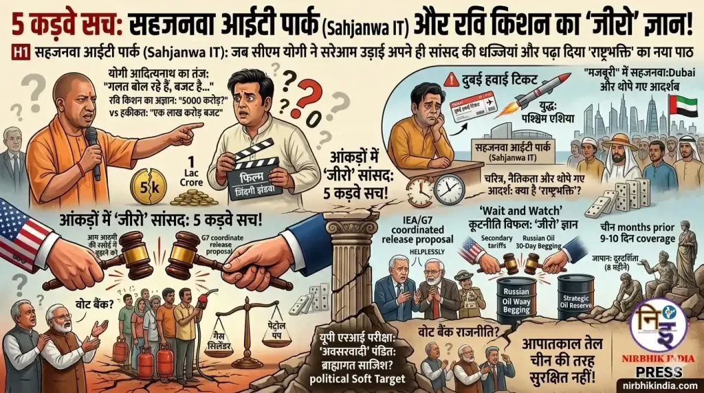 सहजनवा आईटी पार्क (Sahjanwa IT park) और रवि किशन का 'जीरो' ज्ञान! सहजनवा आईटी पार्क (Sahjanwa IT park) के बहाने रवि किशन का सार्वजनिक 'लोकार्पण'