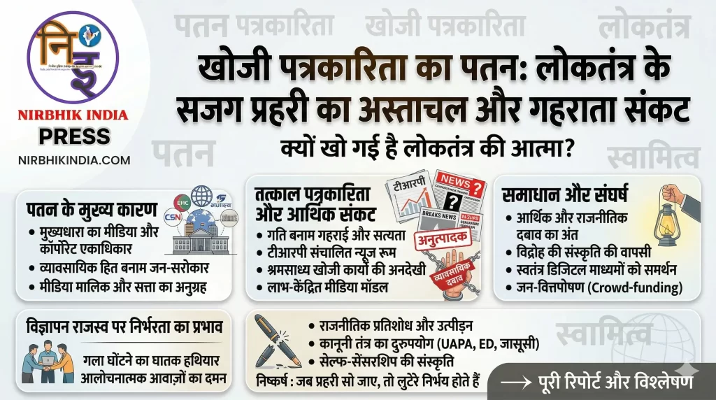 Decline of Investigative Journalism: पतन के 3 मुख्य कारण खोजी पत्रकारिता का पतन (Decline of Investigative Journalism) - एक विडंबनापूर्ण परिचय और समस्या विश्लेषण