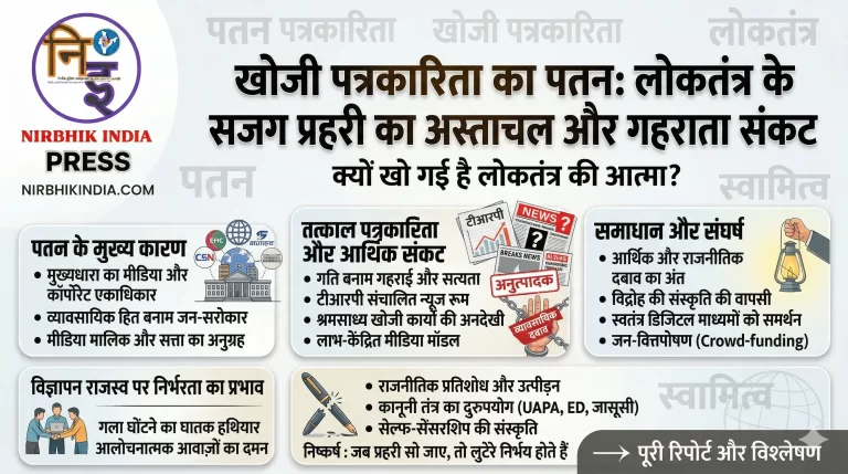 खोजी पत्रकारिता का पतन (Decline of Investigative Journalism) - एक विडंबनापूर्ण परिचय और समस्या विश्लेषण