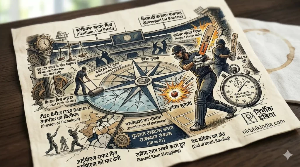 आईपीएल सपाट पिच (IPL Flat Pitch) आईपीएल को मार देगी आईपीएल सपाट पिच (IPL Flat Pitch) कैसे ले रही है खेल की जान : क्रिकेट का पतन या तमाशा?