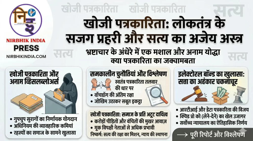 खोजी पत्रकारिता (Investigative Journalism): पत्रकारिता का अमोघ अस्त्र खोजी पत्रकारिता (Investigative Journalism): एक परिचय और समस्या का यथार्थवादी विश्लेषण