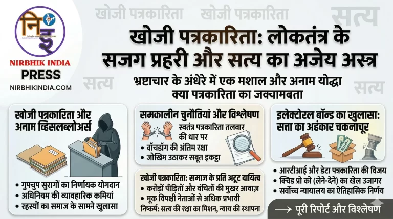 खोजी पत्रकारिता (Investigative Journalism): एक परिचय और समस्या का यथार्थवादी विश्लेषण