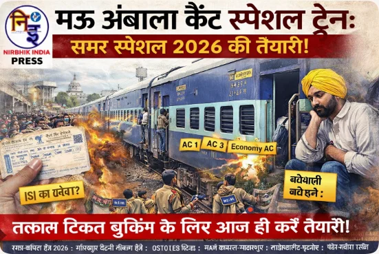 मऊ अम्बाला कैंट स्पेशल ट्रेन सहित इन ट्रेनों में बुक करें टिकट