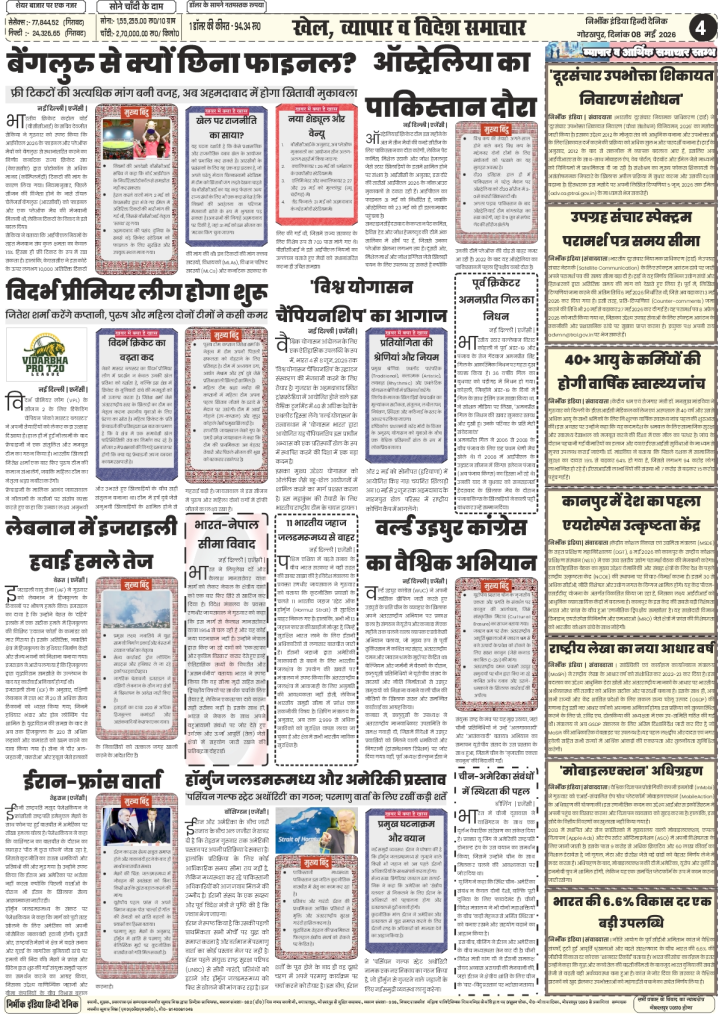 gorakhpur epaper 08 May 2026 nirbhik india Sports & Business - Feature on Vidarbha Pro T20 League and the strategic acquisition of MobileAction in the tech sector